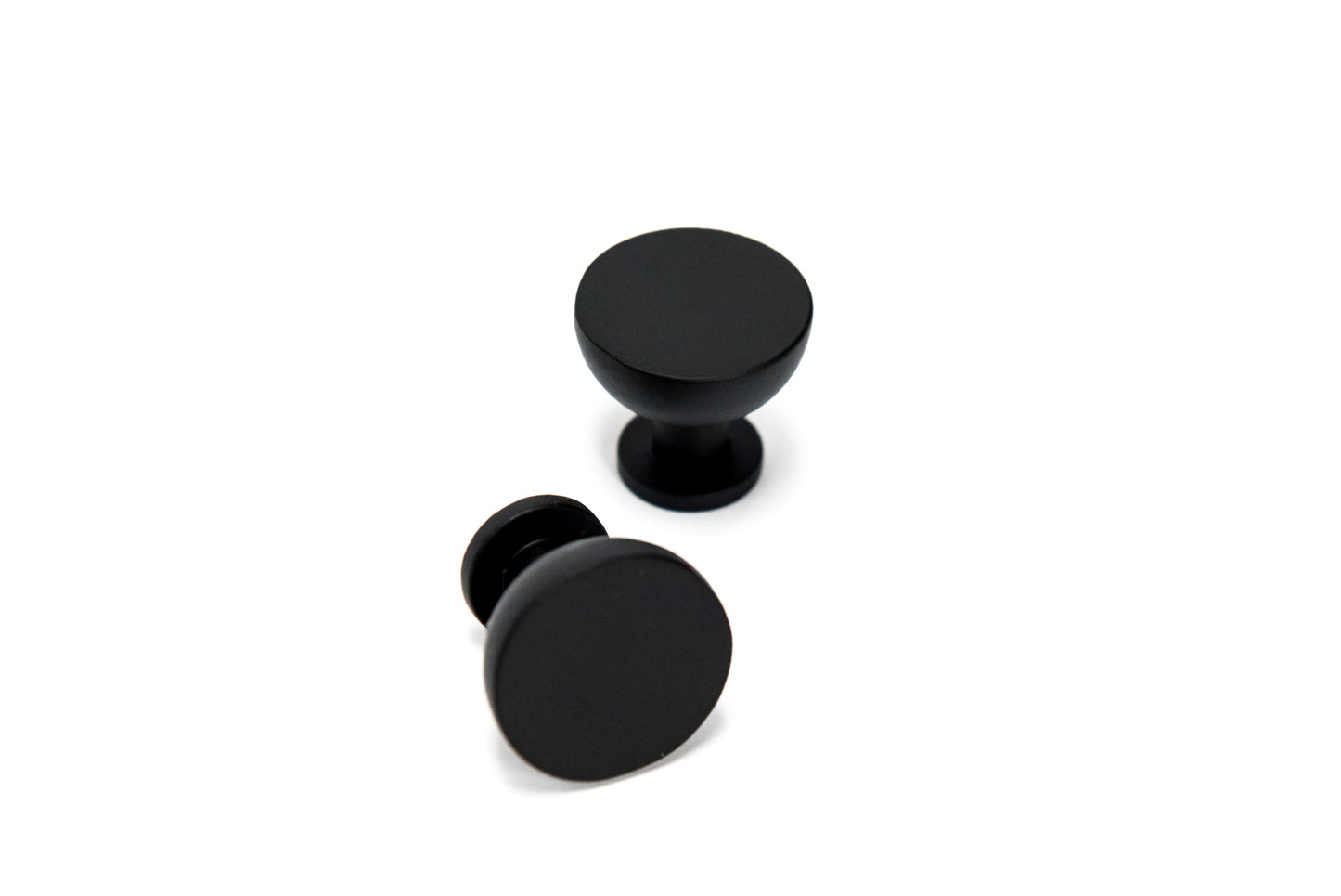 Portland Flat Top Knob - Matte Black
