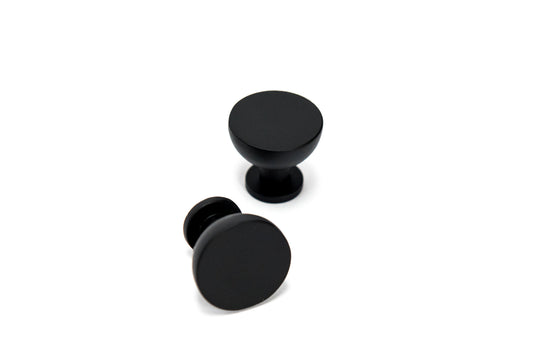 Portland Flat Top Knob - Matte Black