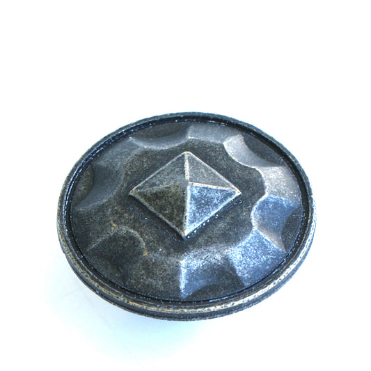 Mission Pattern Round Knob - Pewter